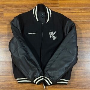 Represent Jet Black Bomber Jacket
